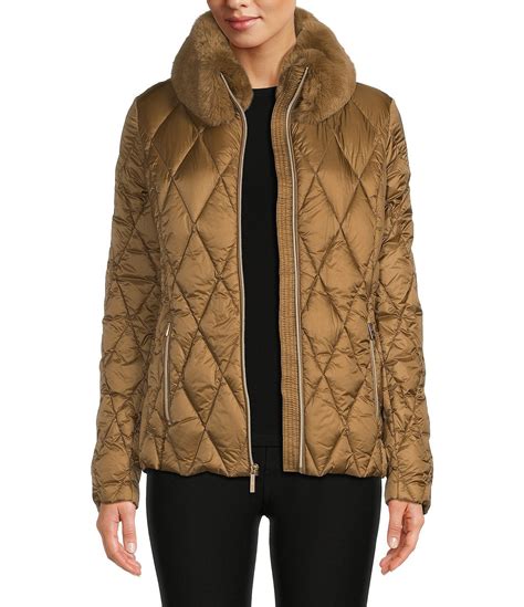 michael kors quilted faux fur jacket|Michael Kors waterproof jacket.